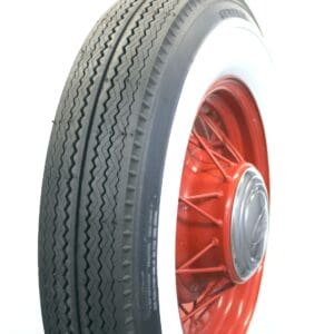 A white and red tire on a white background.