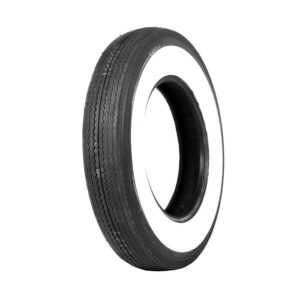 Vintage whitewall car tire on white background