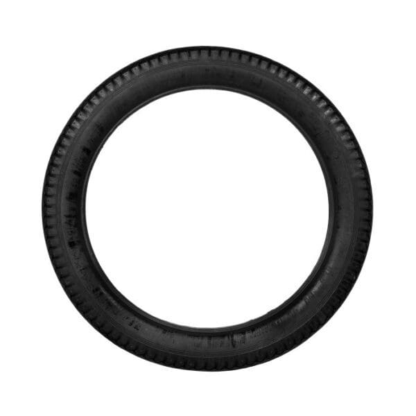 Single black car tire isolated on a white background.