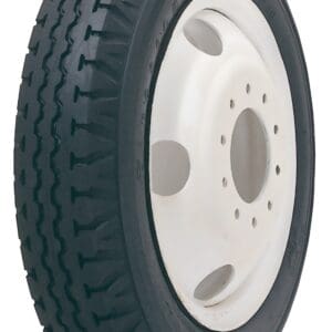 Simple tire with white alloy wheels and white background