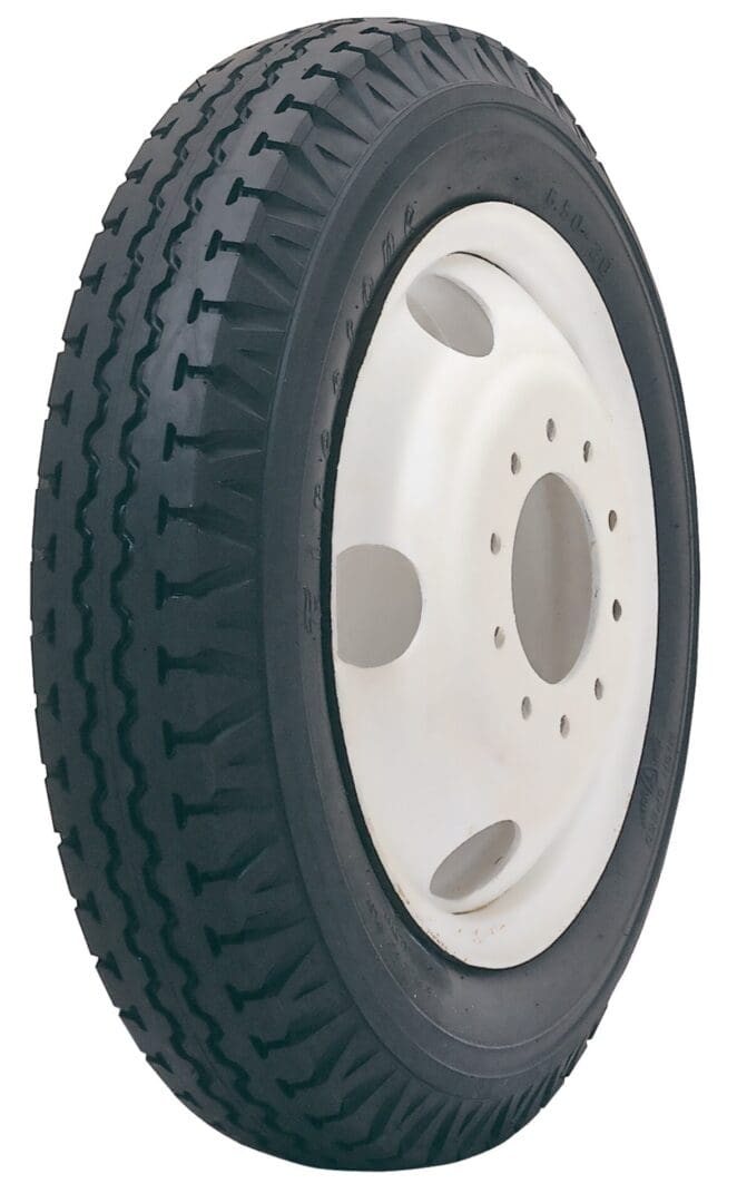 Simple tire with white alloy wheels and white background