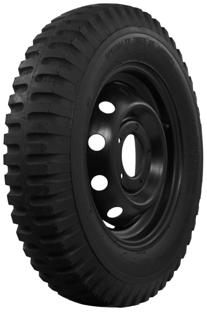 A tire with wheel with white background.