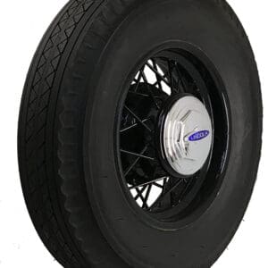 A Bedford 650 20 Blackwall tire on a white background.