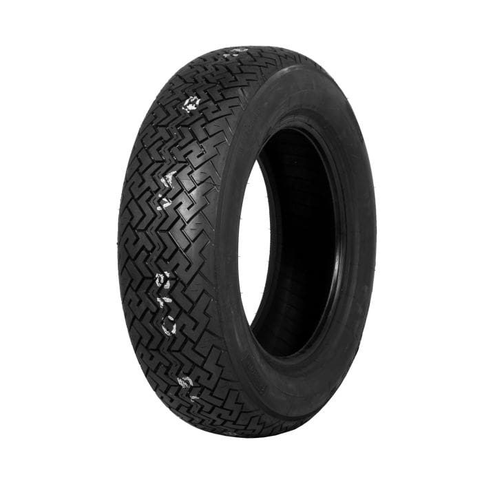 Two black PIRELLI CINTURATO CN36 motorcycle tires stacked vertically, each featuring a distinct tread pattern, isolated on a white background.