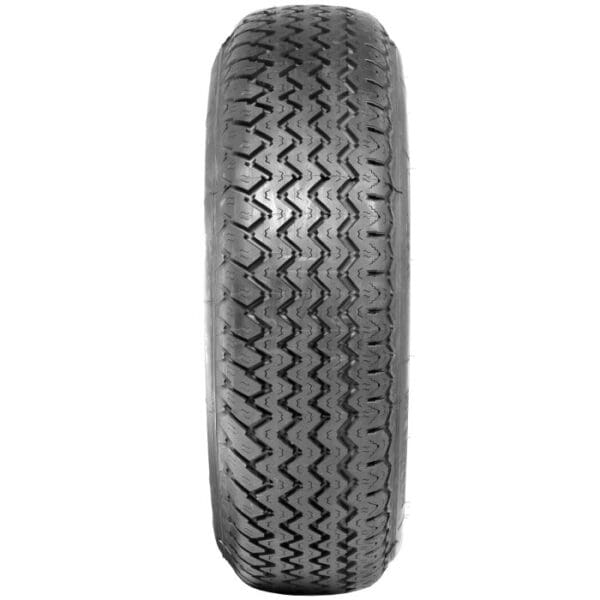 A black 185HR15 Michelin XVS 1.5" WW car tire with a detailed tread pattern, isolated on a white background.