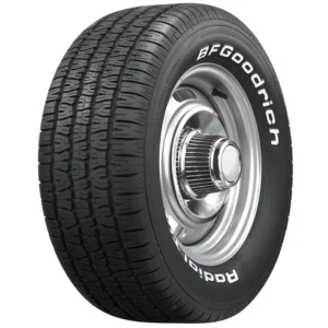BFGoodrich car tire with chrome wheel