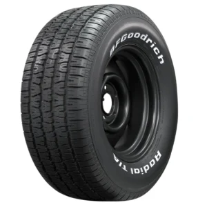 BFGoodrich radial car tire on rim