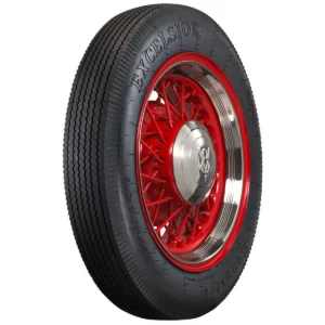 Vintage tire with red wire-spoke wheel